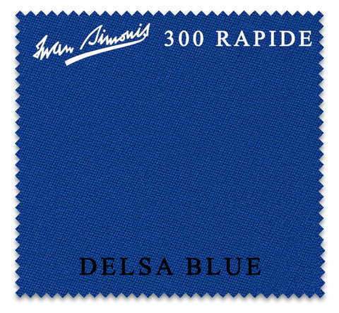 8 ft Oversized Simonis 300 Rapide Delsa Blue™ Carom Billiard Cloth with 4 Pre-Cut Rails