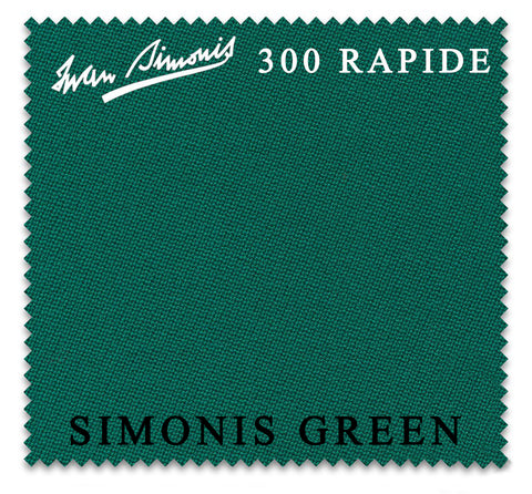 12 ft Simonis 300 Rapide Simonis Green™ Carom Billiard Cloth with 4 Pre-Cut Rails