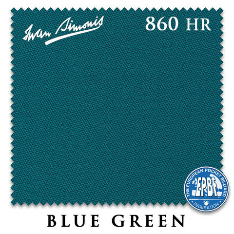 8 ft Oversized Simonis 860HR Blue Green Pool Table Cloth with 6 Pre-Cut Rails