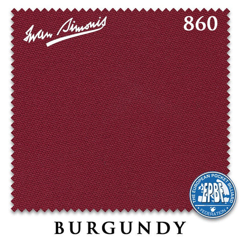 8 ft Oversized Simonis 860 Burgundy Pool Table Cloth with 6 Pre-Cut Rails