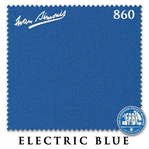 12 ft Simonis 860 Electric Blue Pool Table Cloth with 6 Pre-Cut Rails