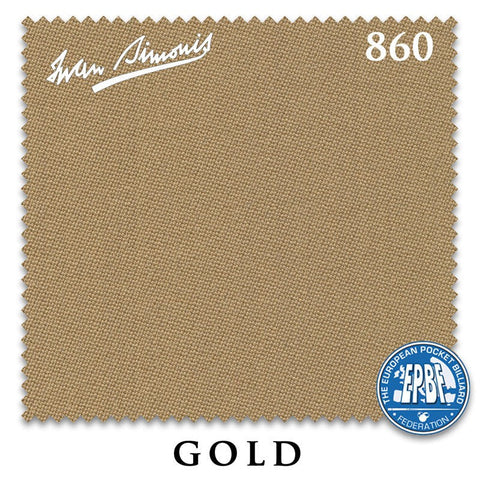 10 ft Simonis 860 Gold Pool Table Cloth with 6 Pre-Cut Rails