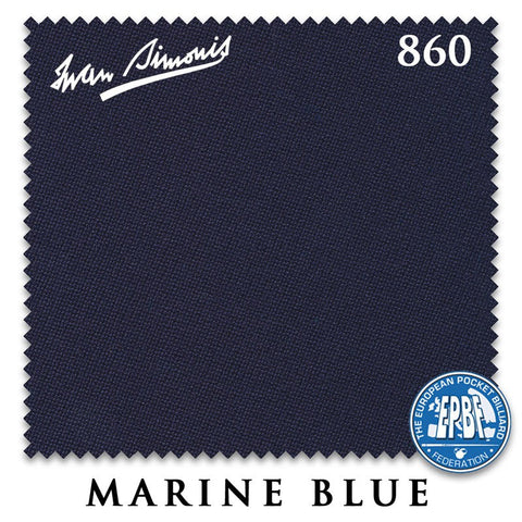 10 ft Simonis 860 Marine Blue Pool Table Cloth with 6 Pre-Cut Rails