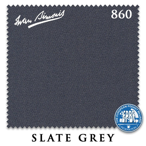 8 ft Simonis 860 Slate Grey Pool Table Cloth with 6 Pre-Cut Rails