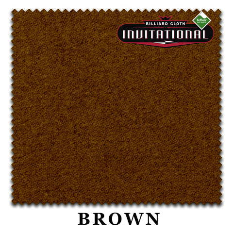 8 ft Championship Invitational Teflon® Brown Pool Table Cloth with 6 Pre-Cut Rails