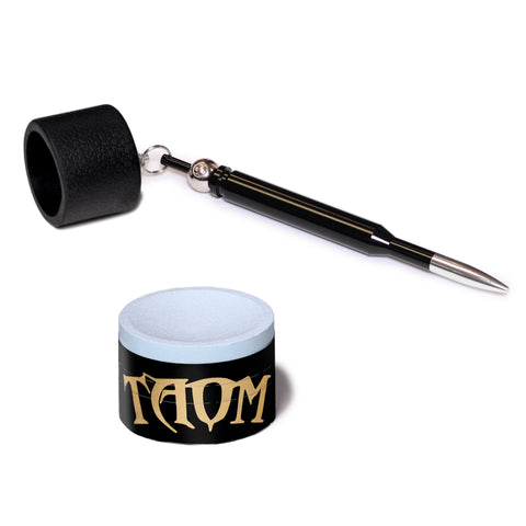 Taom Billiard Pool Chalk 2.0 Blue 1 pc w/Bullet Chalk Holder