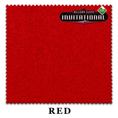 8 ft Championship Invitational Teflon® Red Pool Table Cloth with 6 Pre-Cut Rails