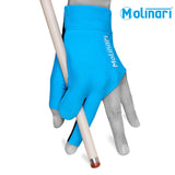 Molinari Billiard Glove for Left Hand Cyan M