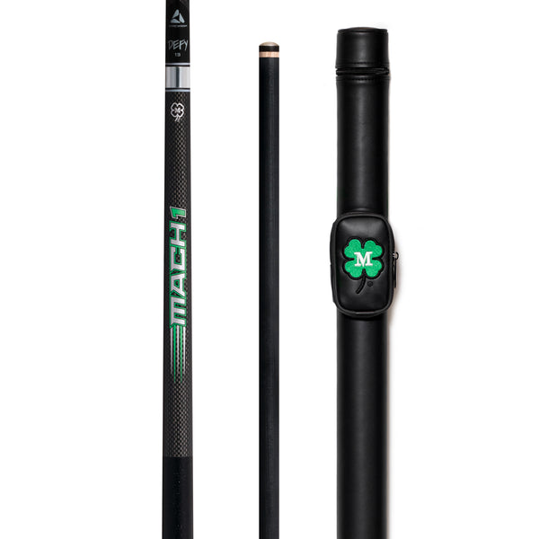 McDermott Vanquish Mach 1 Carbon Fiber Break Pool Cue Leather Wrap  FREE Hard Case