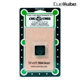 Cue Cube Tip Tool 2 in 1 Black and Shaft Slicker Combo