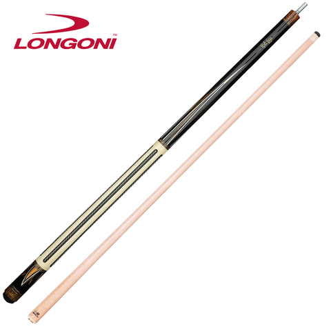 Longoni Flames Leather Stripes Pool Cue w/S2 Shaft