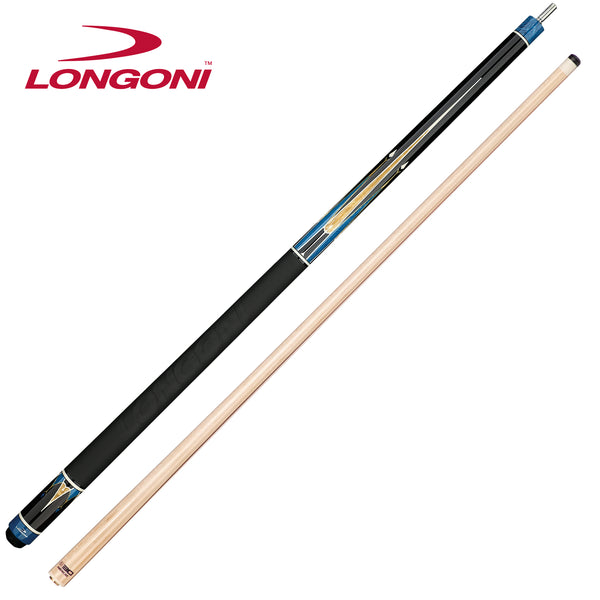 Longoni Galaxy Cyan Elk Style Leather Pool Cue w/S30 Shaft