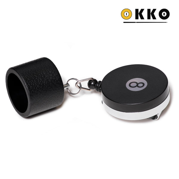 OKKO Retractable Round 8-Ball Chalker w/Belt Clip Black