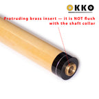 OKKO Maple Shaft for Pool Cues, 5/16"-18 Piloted Joint, Silver Ring