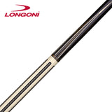 Longoni Flames Leather Stripes Pool Cue w/S20 Shaft