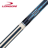 Longoni Black Mamba II Leather Strips Pool Cue w/S2 Shaft