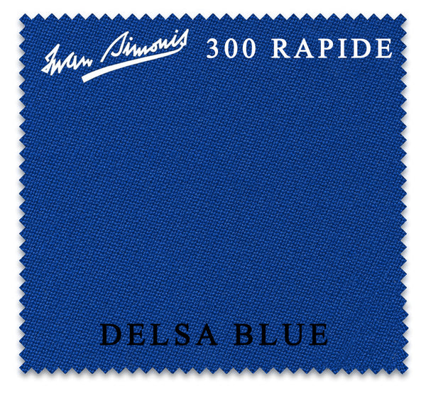 9 ft Simonis 300 Rapide Delsa Blue™ Carom Billiard Cloth with 4 Pre-Cut Rails