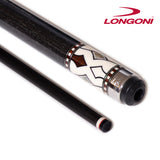 Longoni Nirvana 2 Nox Silver Pool Cue w/Luna Nera Shaft