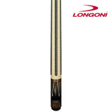 Longoni Flames Leather Stripes Pool Cue Butt