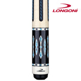 Longoni Black Mamba II Leather Strips Pool Cue Butt