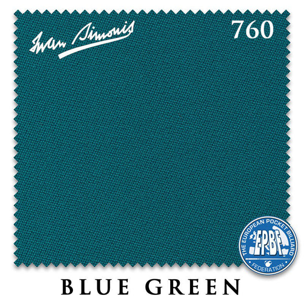 12 ft Simonis 760 Blue Green Pool Table Cloth with 6 Pre-Cut Rails