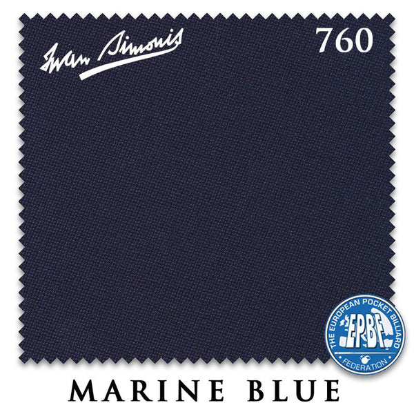8 ft Simonis 760 Marine Blue Pool Table Cloth with 6 Pre-Cut Rails