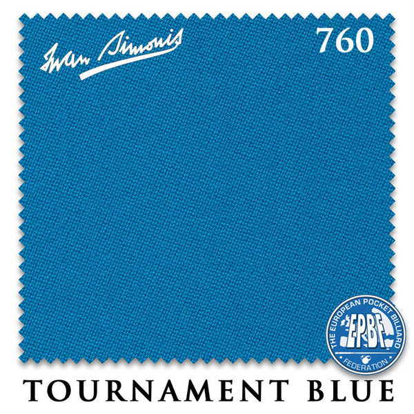10 ft Simonis 760 Tournament Blue™ Pool Table Cloth with 6 Pre-Cut Rails