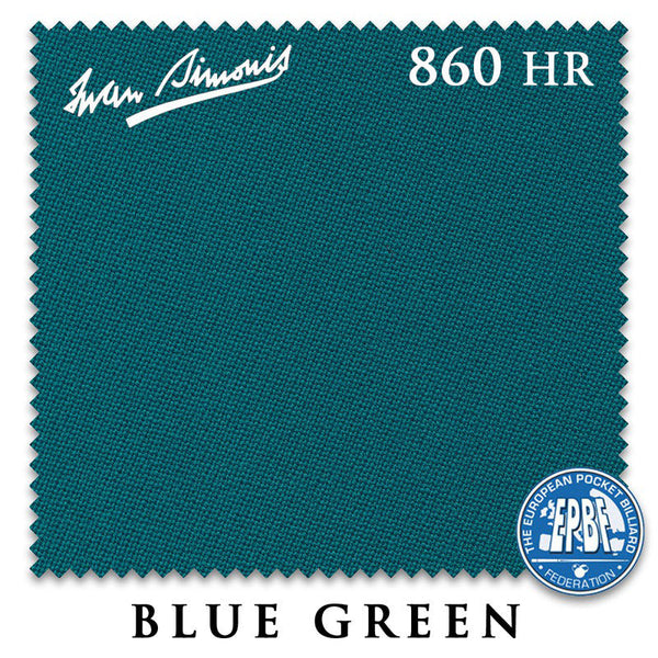 10 ft Simonis 860HR Blue Green Pool Table Cloth with 6 Pre-Cut Rails