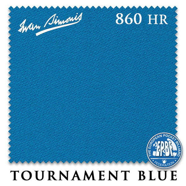 12 ft Simonis 860HR Tournament Blue™ Pool Table Cloth with 6 Pre-Cut Rails