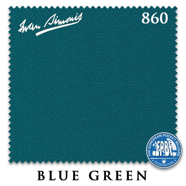 8 ft Simonis 860 Blue Green Pool Table Cloth with 6 Pre-Cut Rails