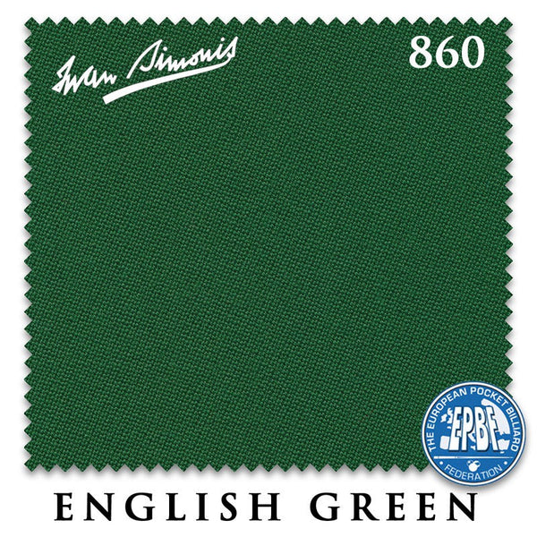 12 ft Simonis 860 English Green Pool Table Cloth with 6 Pre-Cut Rails