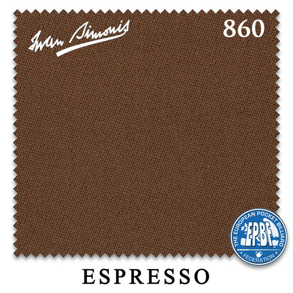 9 ft Simonis 860 Espresso Pool Table Cloth with 6 Pre-Cut Rails