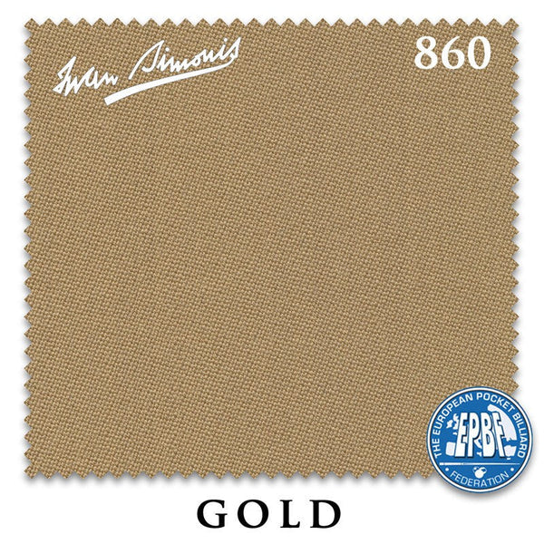 12 ft Simonis 860 Gold Pool Table Cloth with 6 Pre-Cut Rails