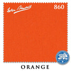 10 ft Simonis 860 Orange Pool Table Cloth with 6 Pre-Cut Rails