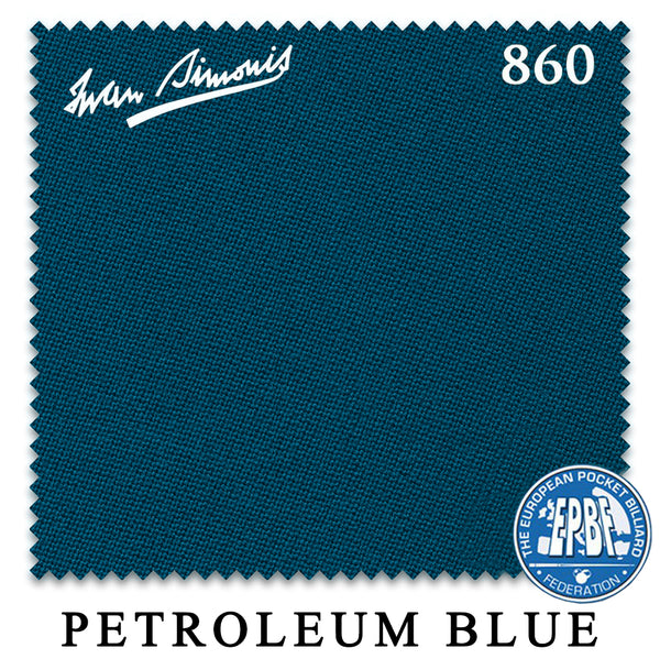 8 ft Oversized Simonis 860 Petroleum Blue Pool Table Cloth with 6 Pre-Cut Rails