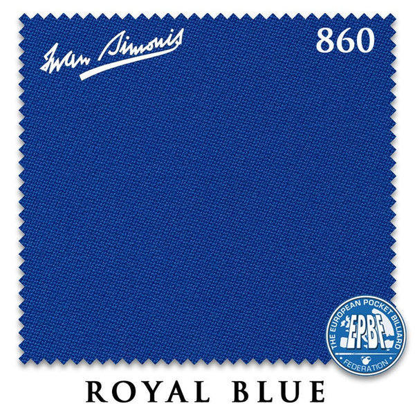 8 ft Oversized Simonis 860 Royal Blue Pool Table Cloth with 6 Pre-Cut Rails