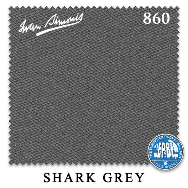 10 ft Simonis 860 Shark Grey Pool Table Cloth with 6 Pre-Cut Rails