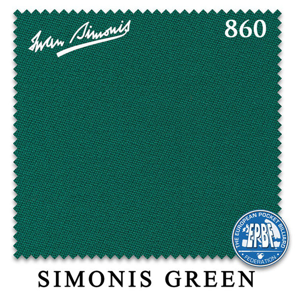 8 ft Simonis 860 Simonis Green™ Pool Table Cloth with 6 Pre-Cut Rails