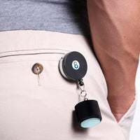 OKKO Retractable Round 8-Ball Chalker w/Belt Clip Black