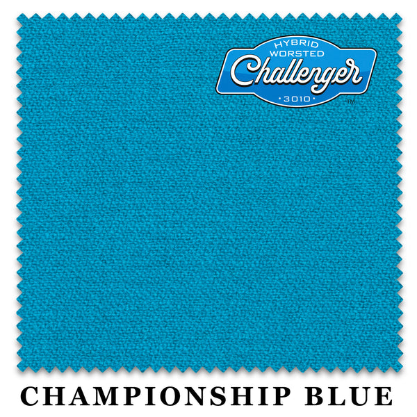 7 ft Championship Challenger™ Championship Blue Pool Table Cloth with 6 Pre-Cut Rails