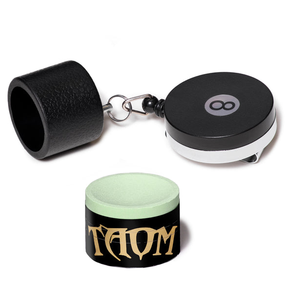 Taom Billiard Snooker Chalk 2.0 Green 1 pc w/Retractable Chalk Holder