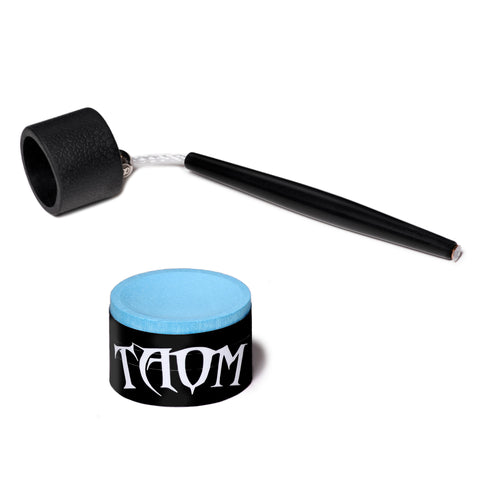 Taom Billiard Pyro Chalk Blue 1 pc w/Chalk Holder