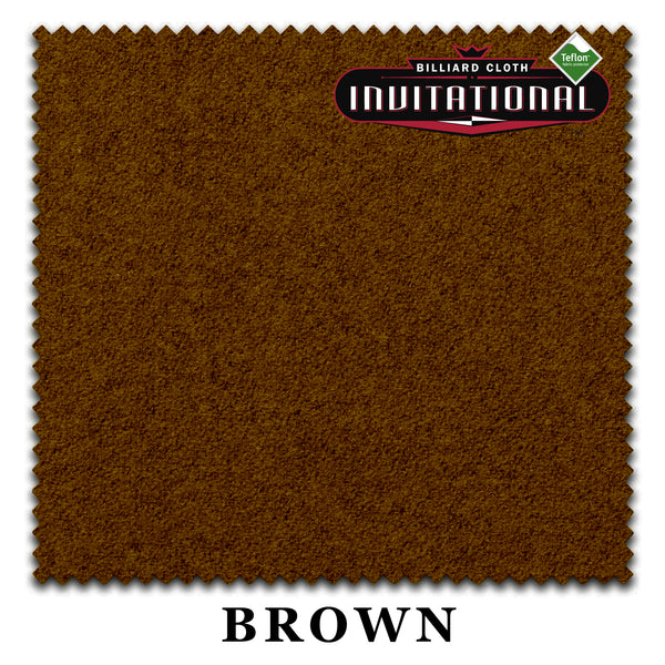 8 ft Oversized Championship Invitational Teflon® Brown Pool Table Cloth with 6 Pre-Cut Rails
