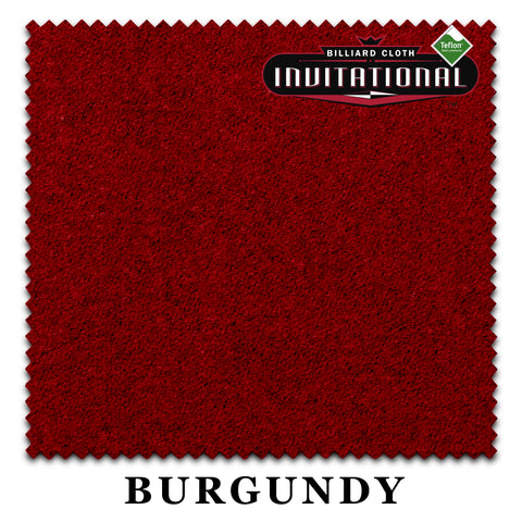 10 ft Championship Invitational Teflon® Burgundy Pool Table Cloth with 6 Pre-Cut Rails