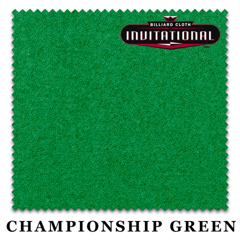 10 ft Championship Invitational Backed Championship Green Pool Table Cloth with 6 Pre-Cut Rails