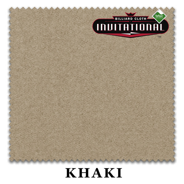 10 ft Championship Invitational Teflon® Khaki Pool Table Cloth with 6 Pre-Cut Rails