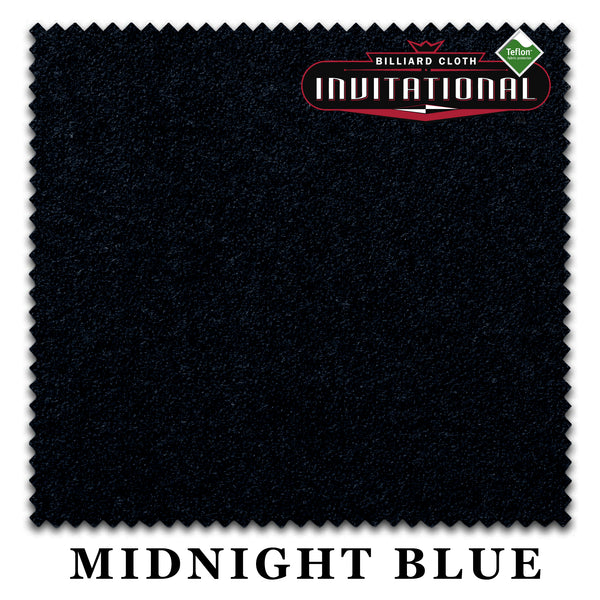10 ft Championship Invitational Teflon® Midnight Blue Pool Table Cloth with 6 Pre-Cut Rails