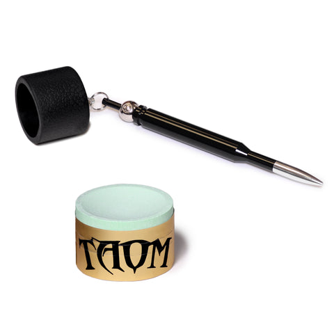 Taom Billiard Soft Chalk Green 1 pc w/Bullet Chalk Holder