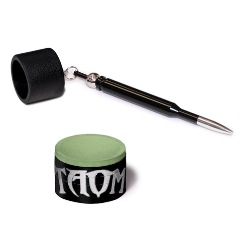 Taom Billiard V10 Chalk Green 1 pc w/Bullet Chalk Holder