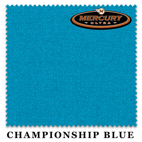 8 ft Championship Mercury Ultra™ Championship Blue Pool Table Cloth with 6 Pre-Cut Rails